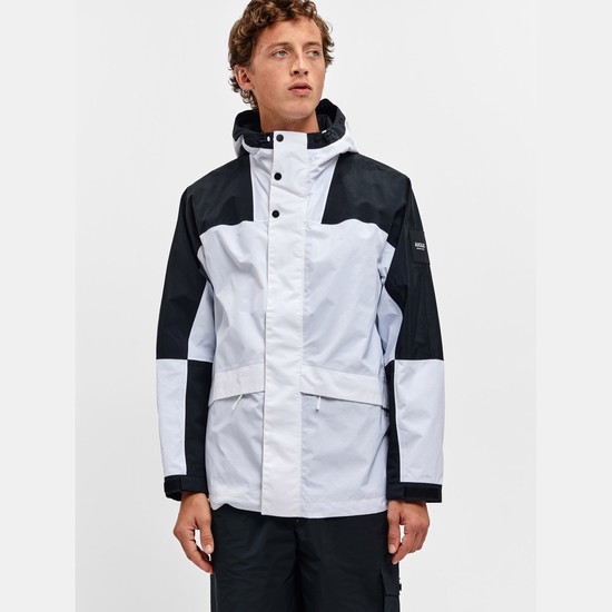 Aigle Waterproof Colour-block Parkas Men White/Black ZA-15397